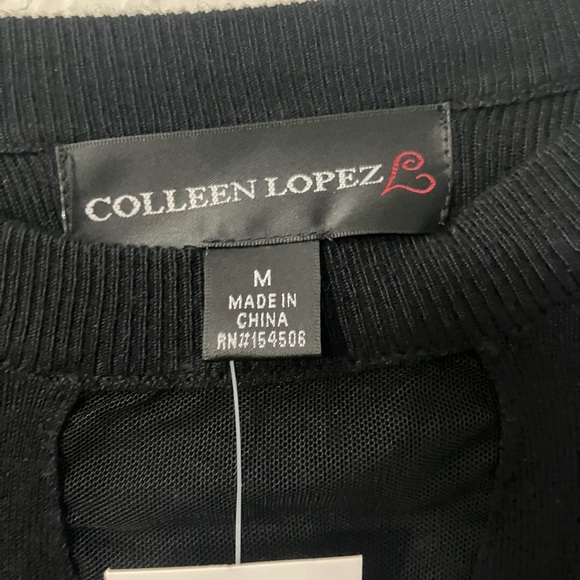 Colleen Lopez Elegant Black Blouse with Sheer Embroidery - Picture 4 of 9